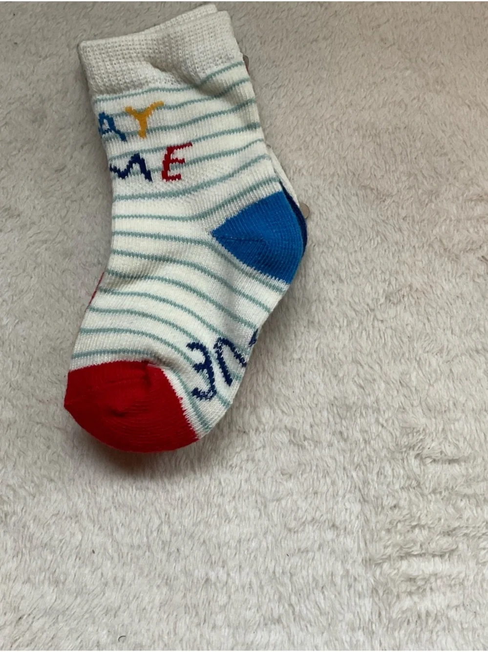 Ellen DeGeneres Kids Crew Socks - Gray, Blue, Red Accents